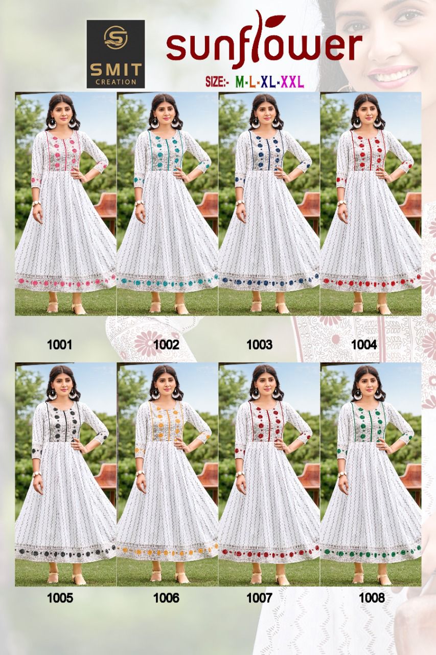 Sunflower Anarkali Festive Wear Wholesale Kurti Collection